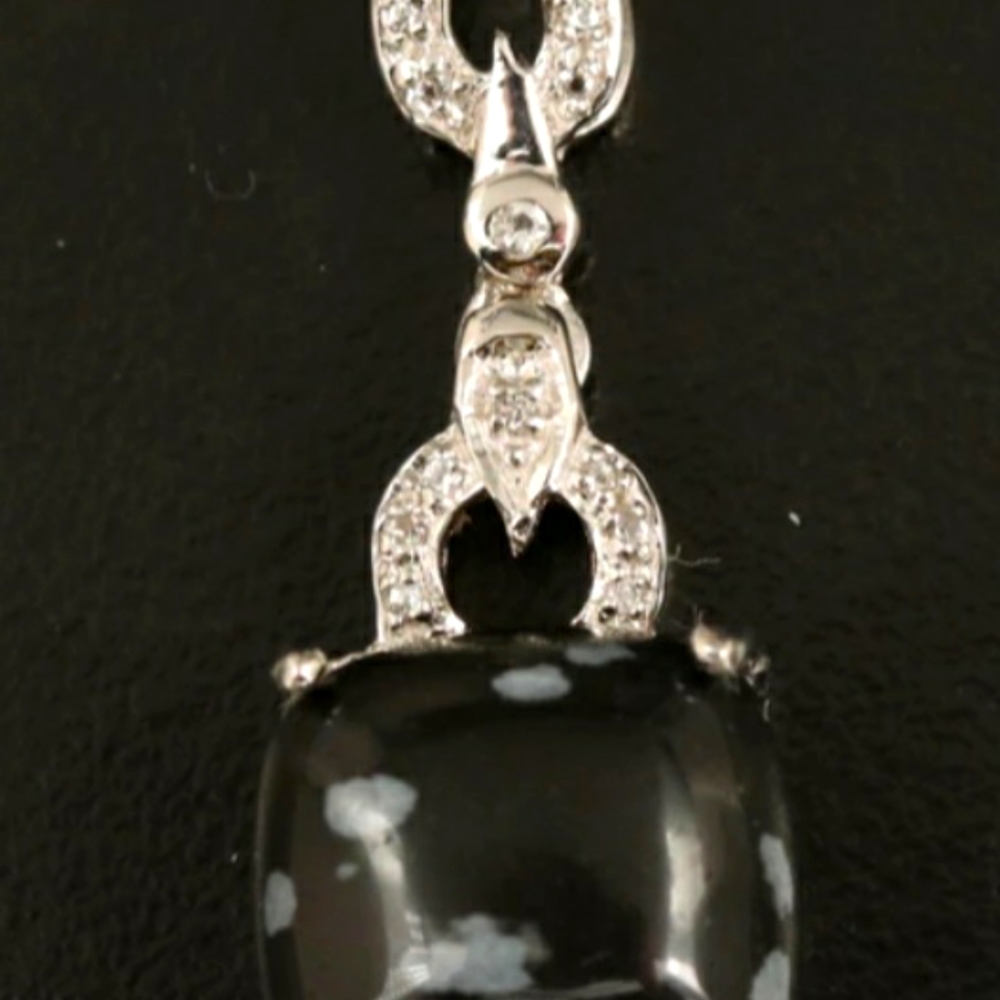 Sterling Silver Snowflake Obsidian Pendant